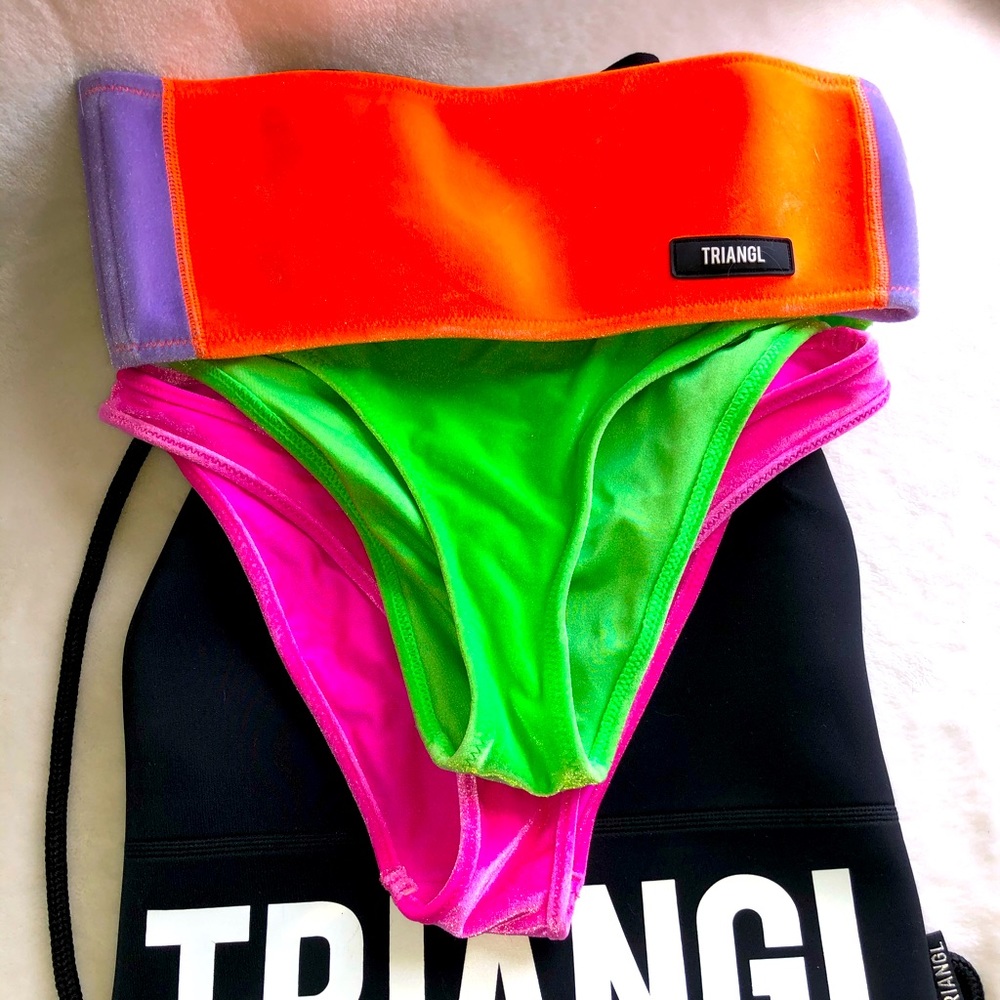 Triangl Velour Neon Bikini 3 Pcs Plus Backpack